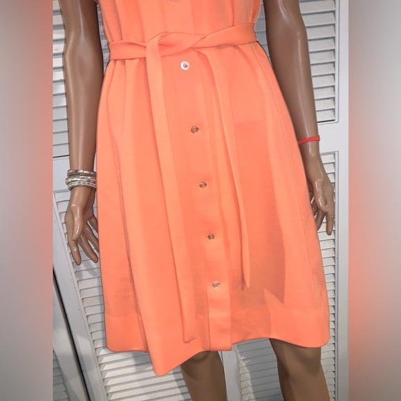 Lacoste Coral Polo Style midi tennis dress with belt large - Picture 3 of 6